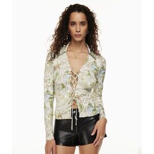 Aritzia Wilfred Dynasty Lace Up Long Sleeve Shirt Women’s Large